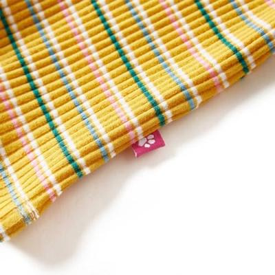 Kindershirt met lange mouwen lage col 104 gestreept okerkleurig Kindershirt met lange mouwen lage col 104 gestreept okerkleurig