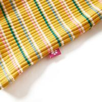 Kindershirt met lange mouwen lage col 116 gestreept okerkleurig - thumbnail