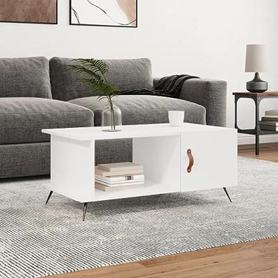 Salontafel 90x50x40 cm bewerkt hout wit