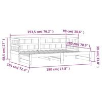 Slaapbank met onderschuifbed 90x190 cm massief grenenhout wit - thumbnail