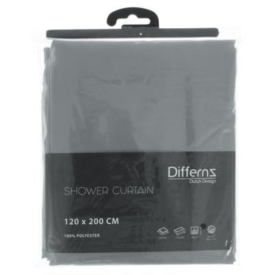 Differnz Color douchegordijn verzwaarde onderzoom 100% Polyester grijs 120 x 200 cm Differnz Color douchegordijn verzwaarde onderzoom 100% Polyester grijs 120 x 200 cm