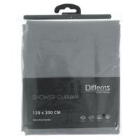 Differnz Color douchegordijn verzwaarde onderzoom 100% Polyester grijs 120 x 200 cm - thumbnail