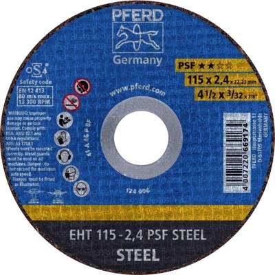 PFERD TOOLS EHT 115-2,4 PSF STEEL 61730026 Doorslijpschijf recht 115 mm 25 stuk(s) Staal