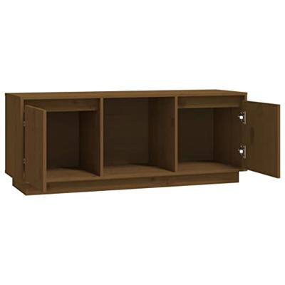 Tv-meubel 110,5x35x44 cm massief grenenhout honingbruin
