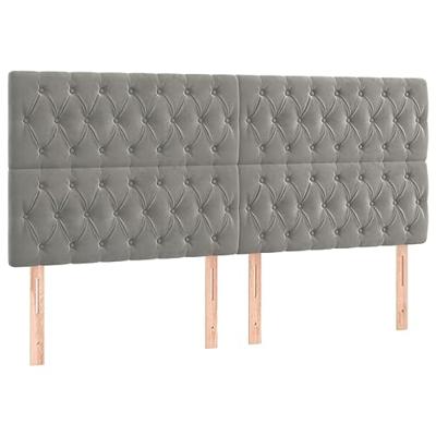 Boxspring met matras fluweel lichtgrijs 180x200 cm