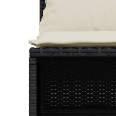 4-delige Loungeset met kussens poly rattan zwart 4-delige Loungeset met kussens poly rattan zwart