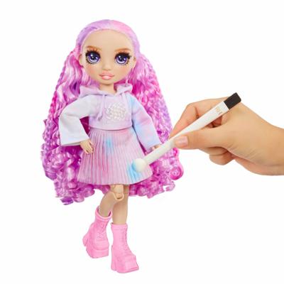 Rainbow High - Water Colour - 1 modepop van 27 cm (paars) - 2 outfits en accessoires om te personaliseren - Kleur je haar