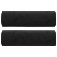 VidaXL Sierkussens 2 st 15x50 cm fluweel zwart - thumbnail