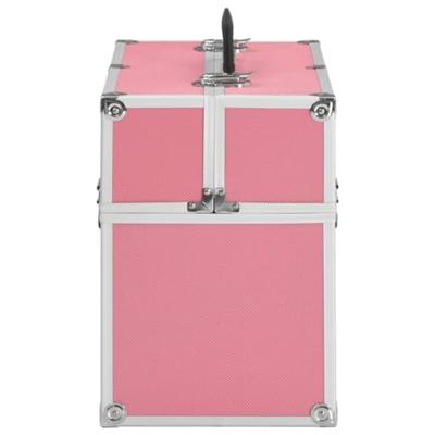 VidaXL Make-up koffer 38x23x34 cm aluminium roze VidaXL Make-up koffer 38x23x34 cm aluminium roze