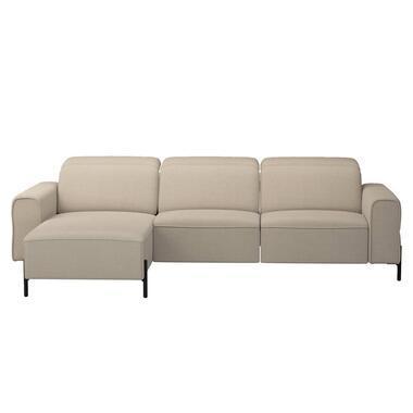 Hoekbank Dave links - elektrisch verstelbaar - taupe - Leen Bakker