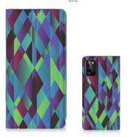 Samsung Galaxy A41 Stand Case Abstract Green Blue - thumbnail