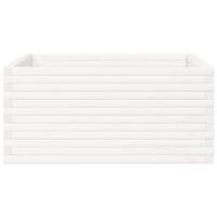 Plantenbak 100x100x46 cm massief grenenhout wit - thumbnail