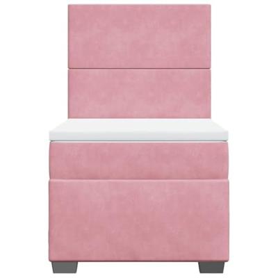 Boxspring met matras fluweel roze 100x200 cm