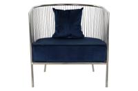 Leunstoel DKD Home Decor Polyester Staal Marineblauw (66 x 69 x 70 cm) - thumbnail