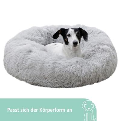 Mand - KERBL - Fluffy - Ø76 x 19 cm - Lichtgrijs