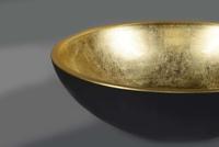 Waskom Sapho Murano Rond 40x14 cm Glas Goud / Zwart Sapho - thumbnail