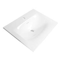 Brauer Glacier Wastafel - 60 cm - met 1 Spoelbak en 1 Kraangat - Fine Stone Hoogglans Wit - thumbnail