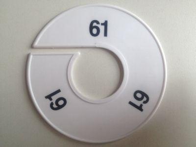 Maatring 11 cm wit/zwart 61