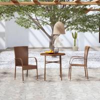 3-delige Tuinset poly rattan bruin - thumbnail