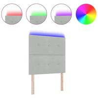 LED Hoofdbord met LED-striplichten Lichtgrijs 100 cm Polyester - thumbnail