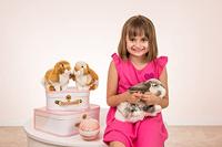 Pluchen konijn liggend 30 cm gevlekt TEDDY HERMANN meerkleurig - thumbnail