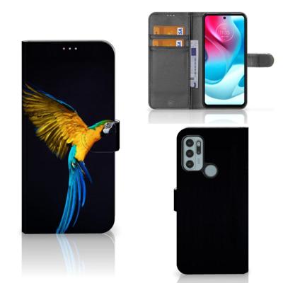Motorola Moto G60s | Telefoonhoesje | Met pasjeshouder | Papegaai