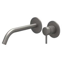 IVY Bond Wastafelkraan Afbouwdeel - 2-Gats Wandmontage - Gebogen Uitloop - Geborsteld Metal Black PVD - thumbnail