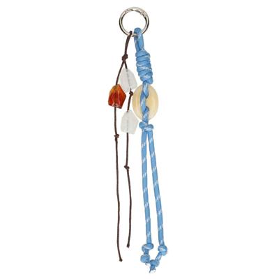 JVDL Bag charm blauw touw met steentjes