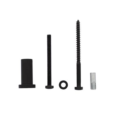 Intersteel Set van 5 verlengde ronde steunen tbv rail schuifdeursysteem - mat zwart