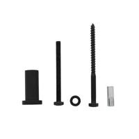 Intersteel Set van 5 verlengde ronde steunen tbv rail schuifdeursysteem - mat zwart - thumbnail