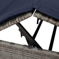 Dubbele ligbed Verstelbaar Zwart 205 x 129 x 200 cm poly rattan - thumbnail