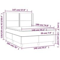 Boxspring met matras kunstleer grijs 140x190 cm - thumbnail