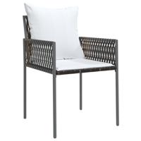 Tuinstoelen 4 st met kussens 54x61x83 cm poly rattan bruin - thumbnail