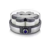 Severin JG3521 Yoghurtmaker 7 Serveerglazen Geborsteld RVS/Zwart - thumbnail