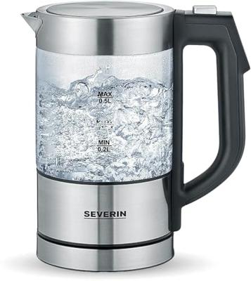 Severin WK 3458 Waterkoker Snoerloos, BPA-vrij Aantal/Volume: 0.5 l RVS, Zwart - thumbnail