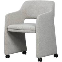 WOOOD Eetkamerstoel 'Lyric' Op wielen, Bouclé, kleur Greige - thumbnail