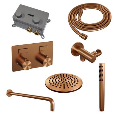 Copper Edition thermostatische inbouw regendouche set met drukknoppen
