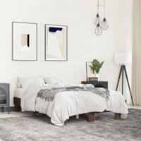 Bedframe bewerkt hout metaal bruin eikenkleur 120x200 cm - thumbnail