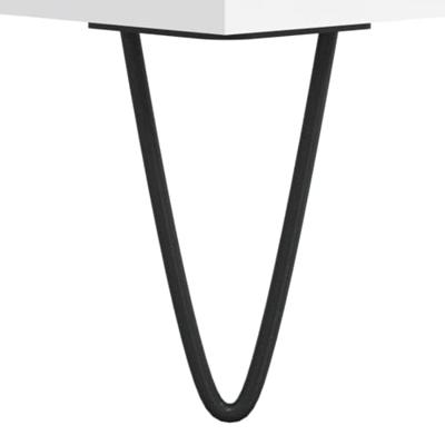 Platenkast 121x38x48 cm bewerkt hout wit - thumbnail