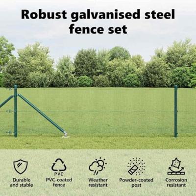 VidaXL Afrasteringspaal groen 10 x 0,5 m (12 x 12 mm mesh) staal