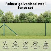 VidaXL Afrasteringspaal groen 10 x 0,5 m (12 x 12 mm mesh) staal - thumbnail