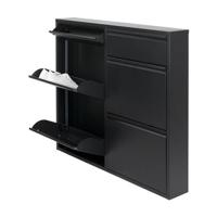 Schoenenkast Oscar-6 Zwart - thumbnail