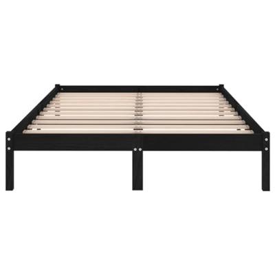 Bedframe massief grenenhout zwart 200x200 cm Bedframe massief grenenhout zwart 200x200 cm