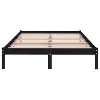 Bedframe massief grenenhout zwart 200x200 cm - thumbnail