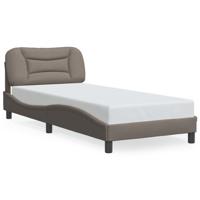 Bedframe met LED zonder matras "Hvar" 90x200 cm stof taupe - thumbnail