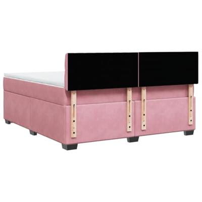 Boxspring met matras fluweel roze 180x200 cm