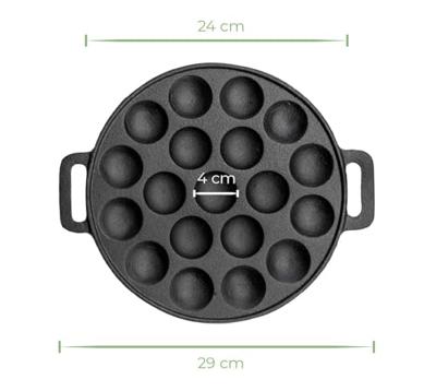 Cookinglife Poffertjespan - Gietijzer - ø 24 cm - 19 poffertjes