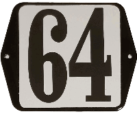 Huisnummer naambordje standaard 15x12 cm nummer 64 - Warentuin mix - thumbnail
