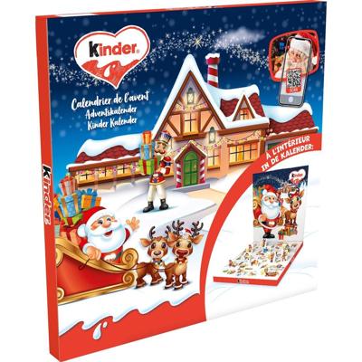 Kinder chocolade adventskalender mix, doos van 123 gram