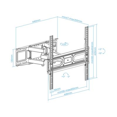 TV houder TooQ LP7846TN-B 32"-70" (1 Stuks)